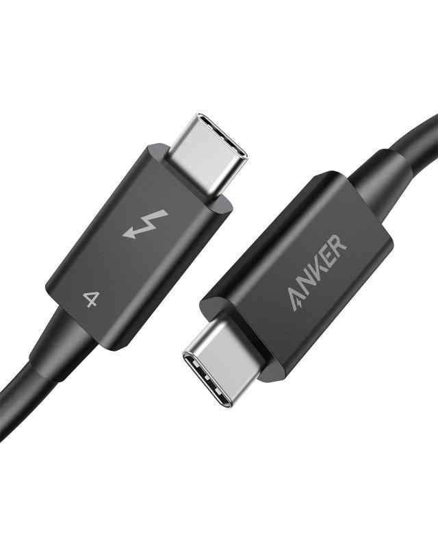 Anker USB-C & USB-C Thunderbolt 4 100W ケーブル 0.7m ブラック 100W出力 8K対応 40 Gbps 高速データ転送 MacBook Air Pro iPad Pro/Ai