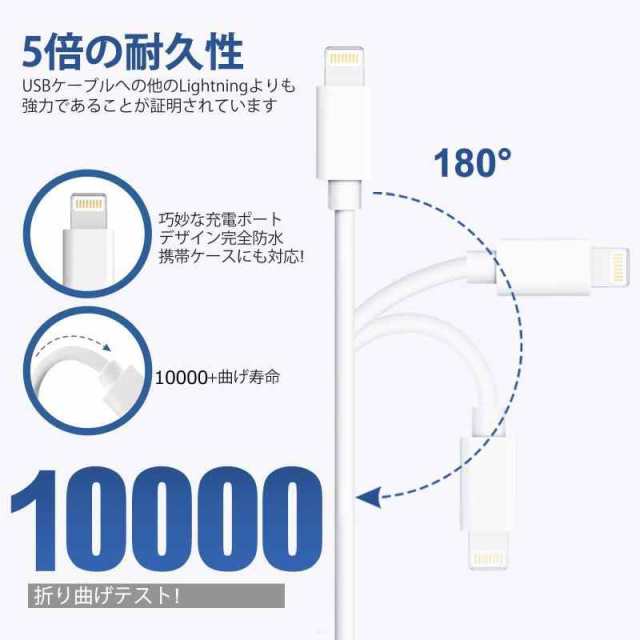 iphone 充電ケーブル 1m 3本セット ライトニングケーブル 純正 pad ...