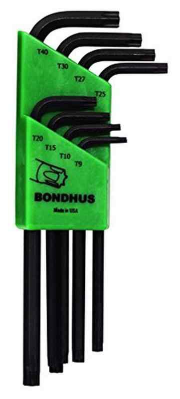【国内正規品】BONDHUS(ボンダス) トルクスL-レンチ いじり止め セット 黒染め加工 8本組 (TR9、TR10、TR15、TR20、TR25、TR27、TR30、TR