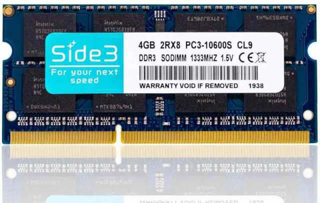 Side3 ノートパソコン用メモリ PC3-10600 4GB DDR3-1333 Hynixチップ搭載 204pin 増設メモリ