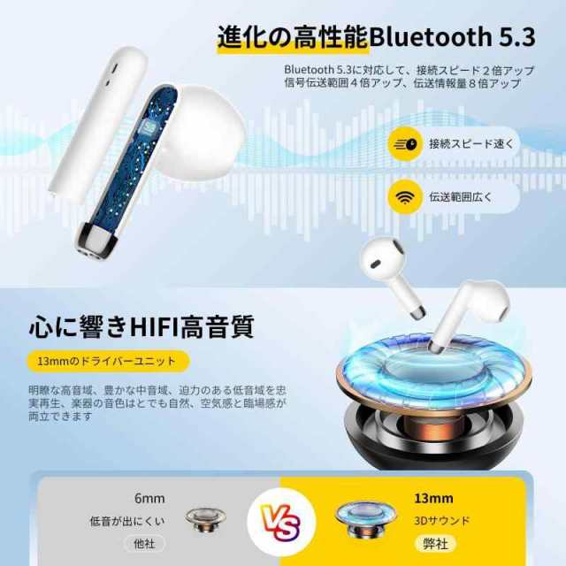 最新型bluetooth5 3技術 Bluetooth イヤホン ワイヤレスイヤホン Bluetooth 瞬時接続 低遅延 Hi Fi ブルートゥースイヤホン c対応 の通販はau Pay マーケット Orangestore