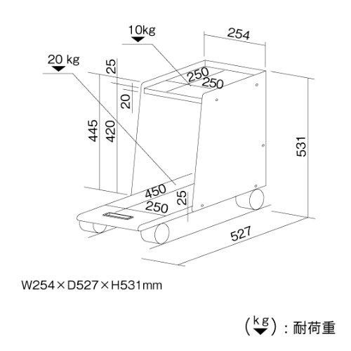 ナカバヤシ CPUワゴン ミニタワー対応 ホワイトグレー RXN-105の通販は