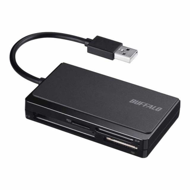 バッファロー BUFFALO USB2.0 マルチカードリーダー ケーブル収納モデル ブラック BSCR308U2BK コンパクトフラッシュ パソコン対応