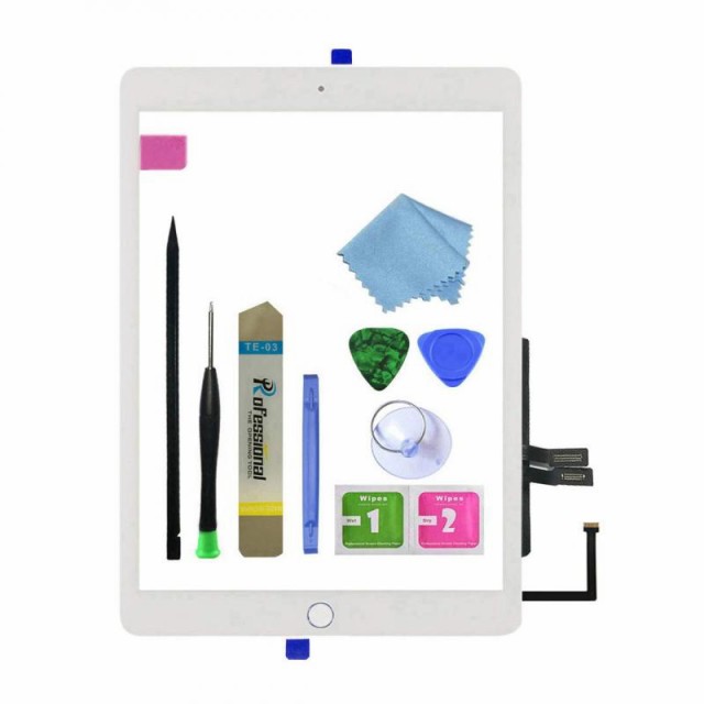 Zentop iPad 第6世代 iPad 2018 A1893 A1954用 タッチスクリーン デジタイザーアセンブリ交換用 ホームボタン、カメラブラケット、接着剤