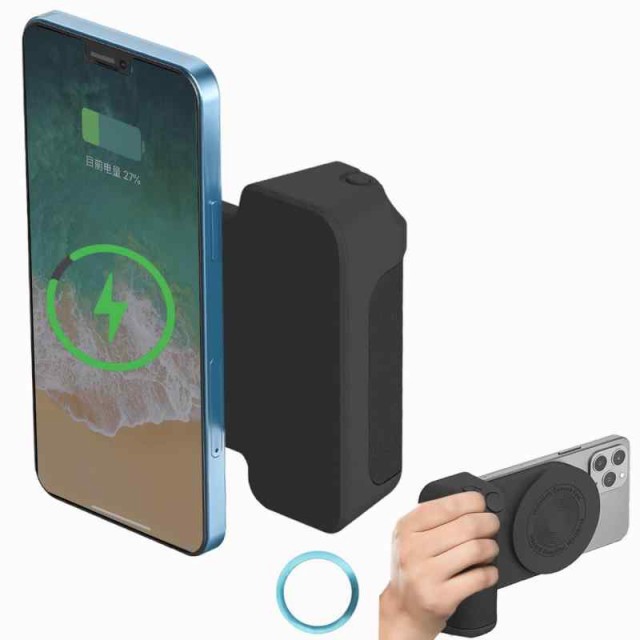 HAFOKO Magsafe 磁気 スマートフォン キャップグリップ カメラ 携帯電話 自撮りグリップ 取り持つ 写真 電話 シャッター と ブルートゥー