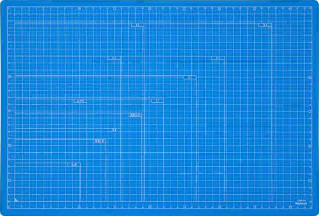 ナカバヤシ カッターマット 折りたたみカッティングマット A3 スカイ
