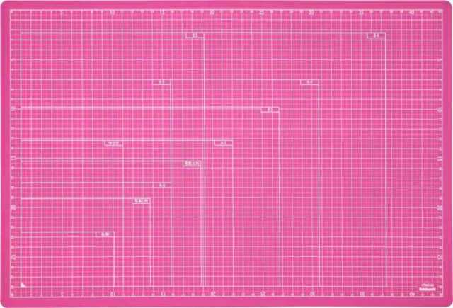 ナカバヤシ カッターマット 折りたたみカッティングマット A3 ピンク