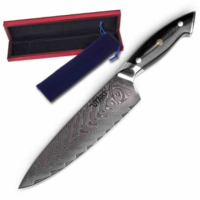 Utaki 牛刀 肉切り包丁 ダマスカス V金10号 刃渡り240mm 万能包丁 よく切れる 料理 ステンレス 美しい高級67層ダマスカス包丁 (sdd030Y)の通販は