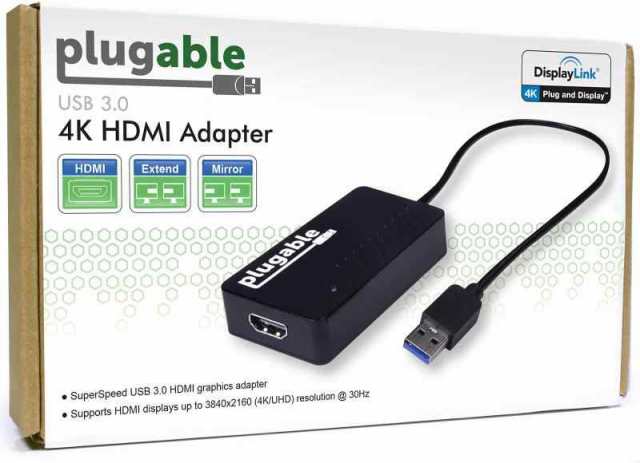 Plugable USBディスプレイアダプタ USB3.0 HDMI 変換アダプタ 4K@30Hz ...