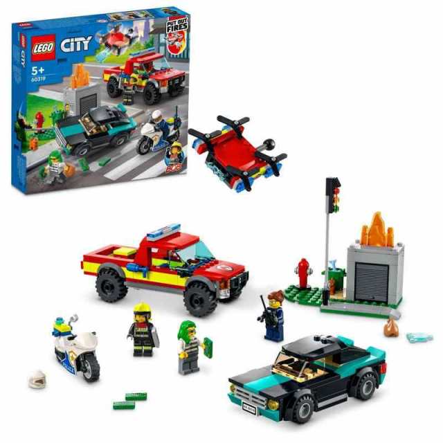 レゴ(LEGO) シティ 出動しょうぼうレスキュー & ポリスチェイス 60319 おもちゃ ブロック プレゼント 消防 しょうぼう 警察 けいさつ レ