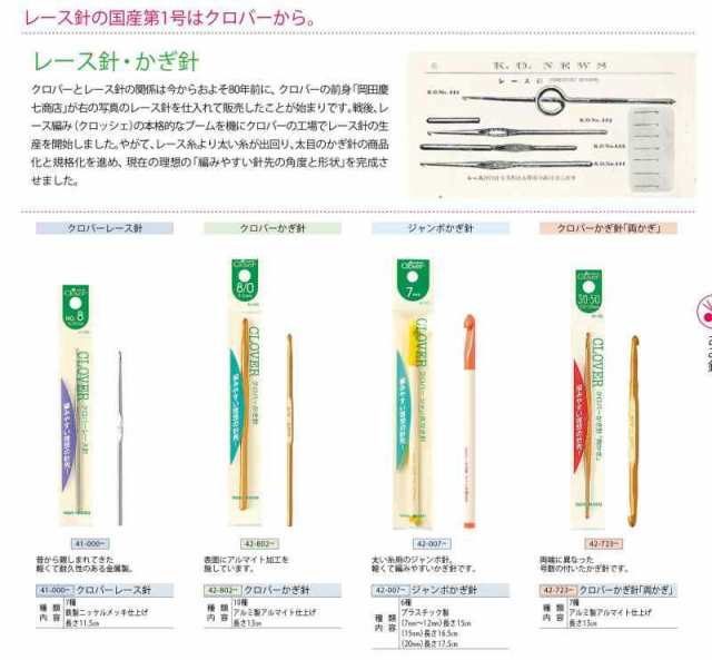 Clover レース針 ペンE No12 - 編機・織機