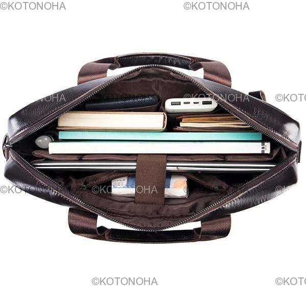 男性用の大容量本革ブリーフケース レトロなトップ層牛革ファイルバッグ