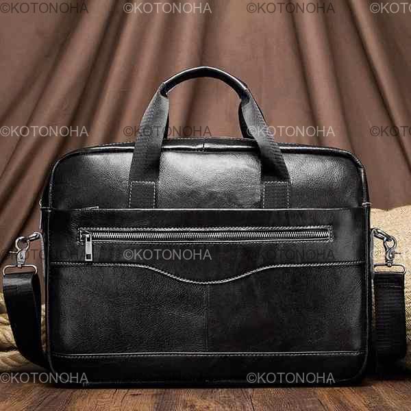 Leahther 男性ブリーフケースポータブルオフィスハンドバッグラップ