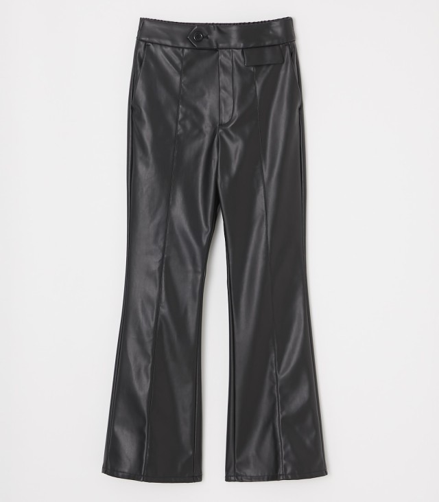 30％OFF】 FAUX LEATHER FLARE PANTS/フェイクレザーフレアパンツ