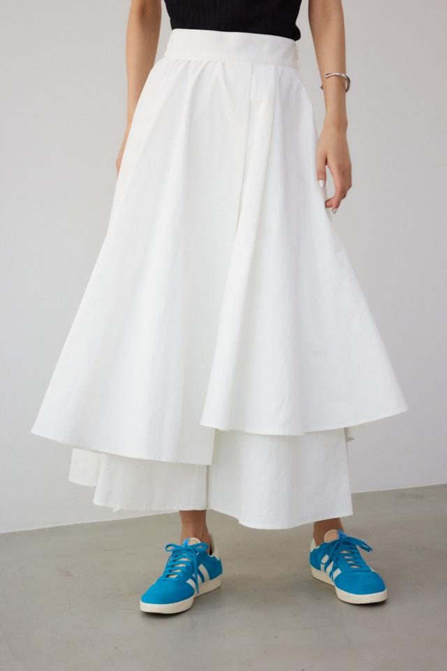 【30％OFF】 【PLUS】タックワイドドレープパンツ WOMENSレディース