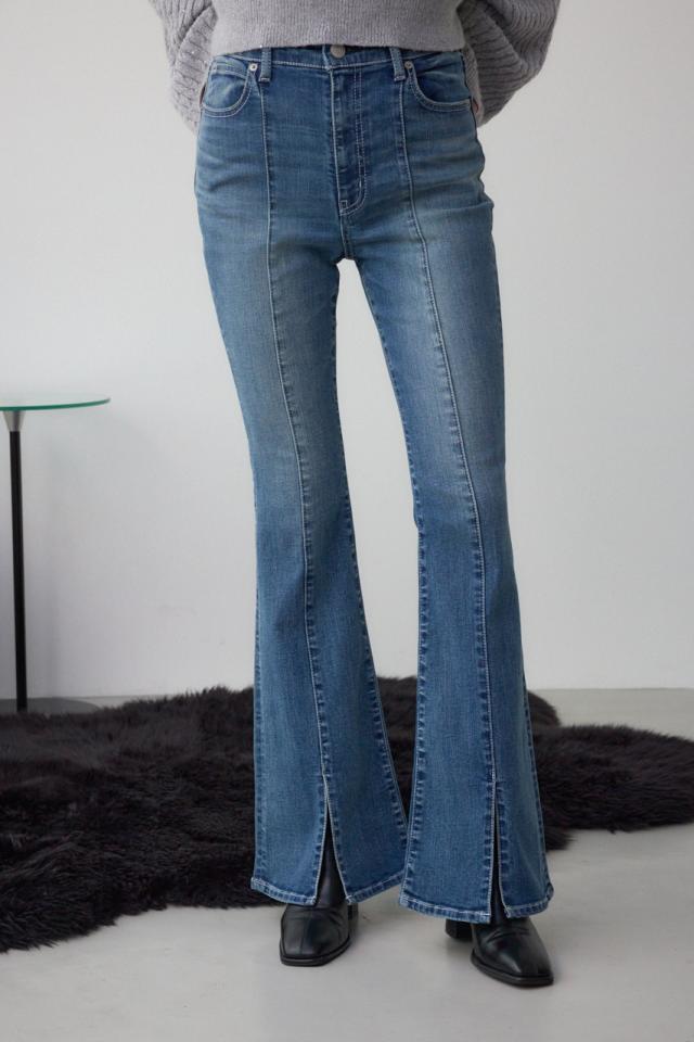 AZUL DENIM センターステッチスリットフレアデニム WOMENSレディース