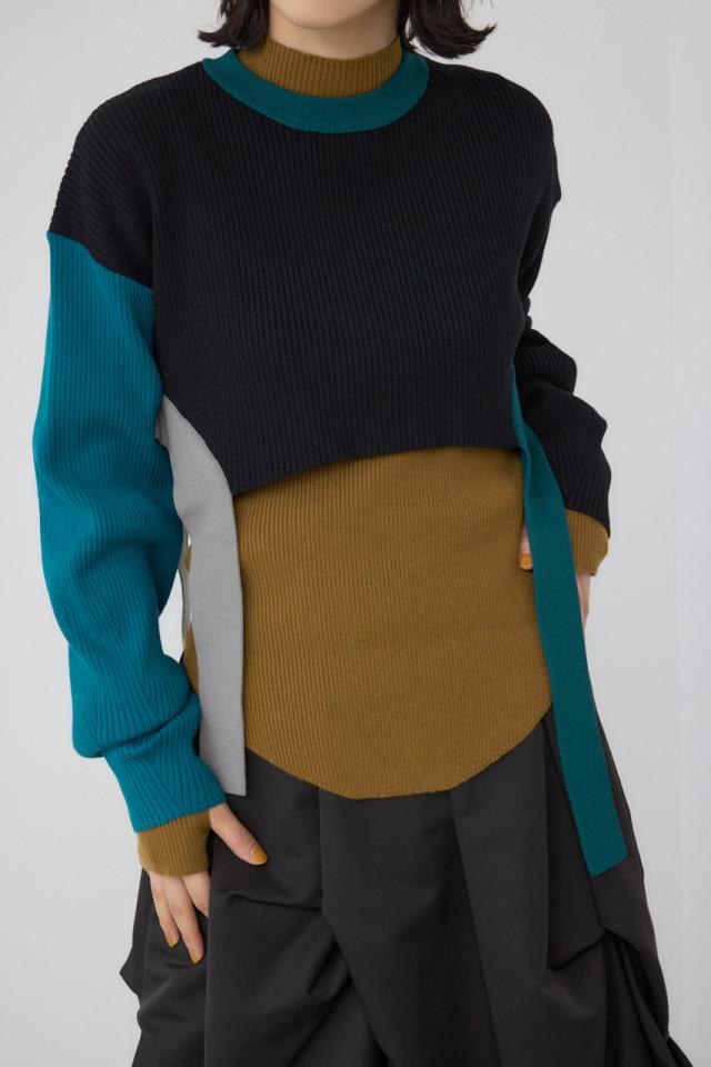 【30％OFF】 【PLUS】パネルドレープレイヤードセットニット WOMENSレディース