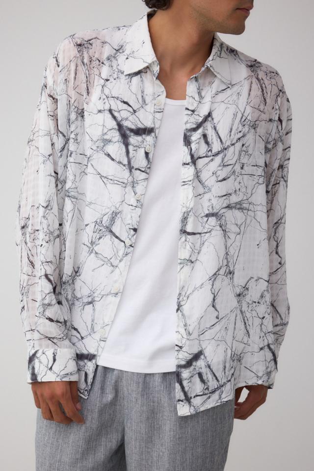 シアーマーブル総柄シャツ MENSメンズ