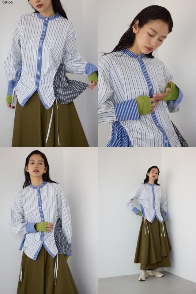 PLUS】ギャザーヘムコンビシャツ WOMENSレディースの通販はau