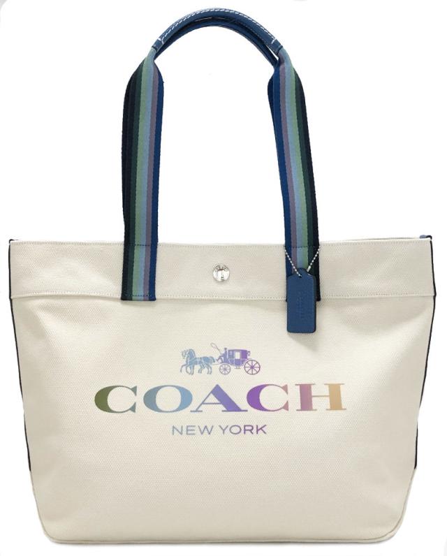 未使用 コーチ トートバッグ キャンバス ショッピングトート レインボー ナチュラル ロゴ レディース メンズ トート Coach 中古 の通販はau Pay マーケット ブランディール