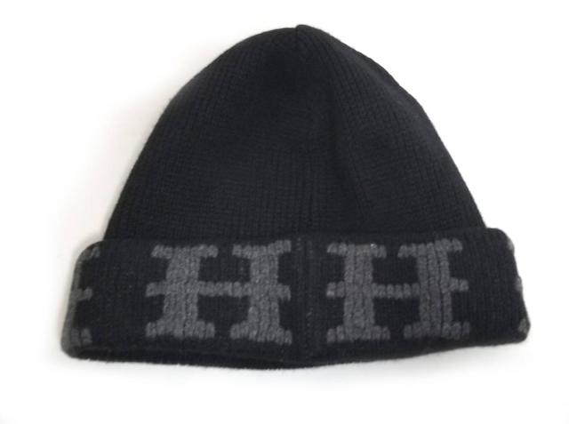 新品同様 エルメス 帽子 ニット帽 ニットキャップ Hマーク カシミヤ ｌａ レディース メンズ Hモチーフ ブラック 黒 グレー ニット Hermeの通販はau Pay マーケット ブランディール