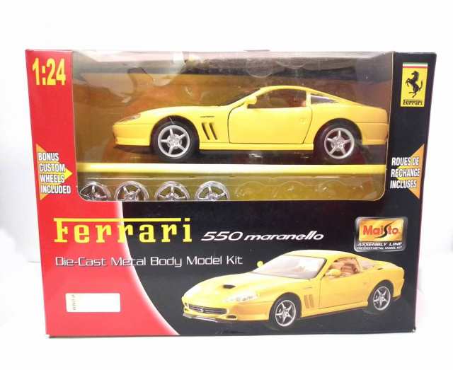 フェラーリ モデルカー フェラーリマラネロ maisto ferrari 550 maranello yellow 1/24 イエロー Ferrari  ホイール付き 黄色 ミニカー｜au PAY マーケット