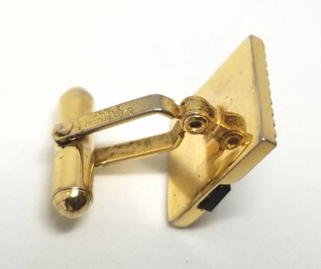 美品 クリスチャンディオール カフス オニキス ゴールド ブラック