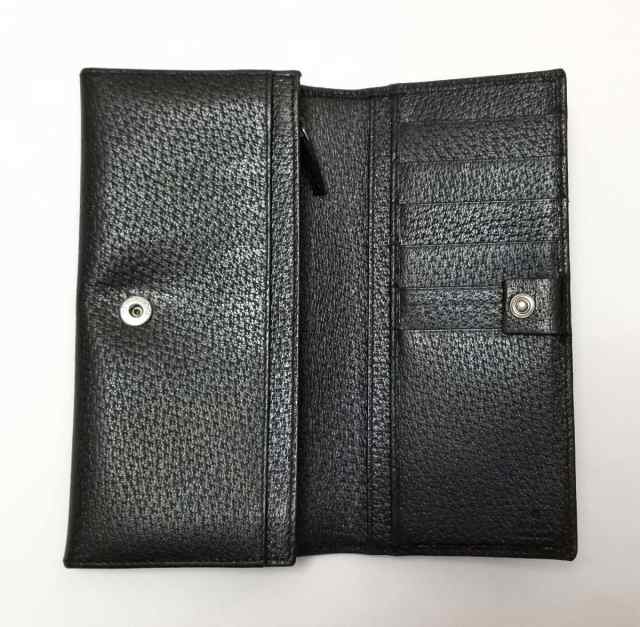 グッチ 二つ折り 長財布 ＧＧ ブラック 黒 ＧＧキャンバス メンズ