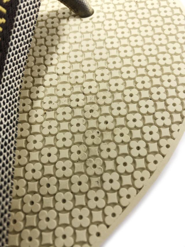 美品 ルイヴィトン ビーチサンダル レディース 約22.5ｃｍ 35 ビーサン モノグラム サンダル モノグラムミニ アイボリー デニム イエロー