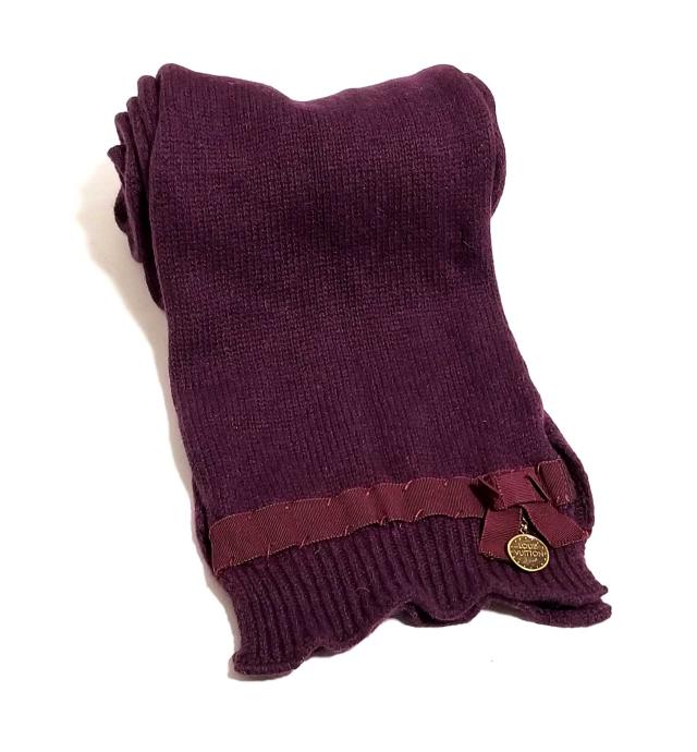 ルイヴィトン マフラー リボン チャーム コイン ロゴ メダル 紫 レディース ＬＶ LOUIS VUITTON ルイ・ビトン ルイ・ヴィトン ウール 100 19,250円