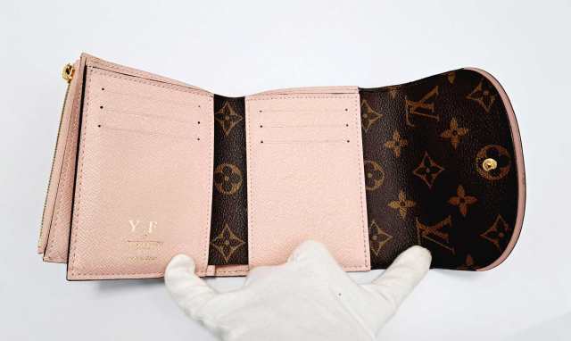 LOUIS VUITTON ルイヴィトン モノグラム ポルトフォイユ アリアンヌ ローズバレリーヌ ブラウン ピンク レザー M62037 三つ折り財布 レディース 400603