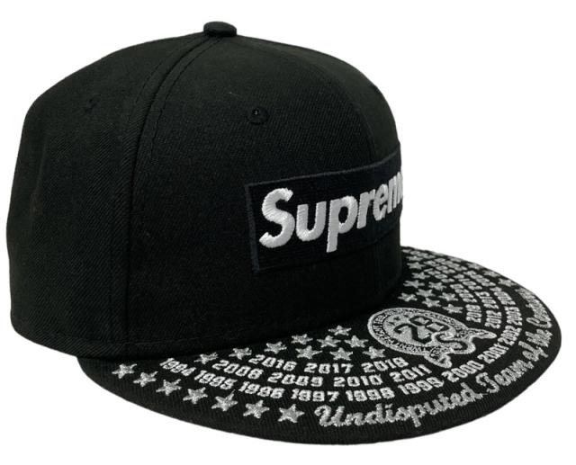 新品同様 57.7cm 2021AW SUPREME シュプリーム Undisputed Box Logo New Era Cap ボックスロゴ ニューエラ キャップ 7 1/4 ブラック 黒