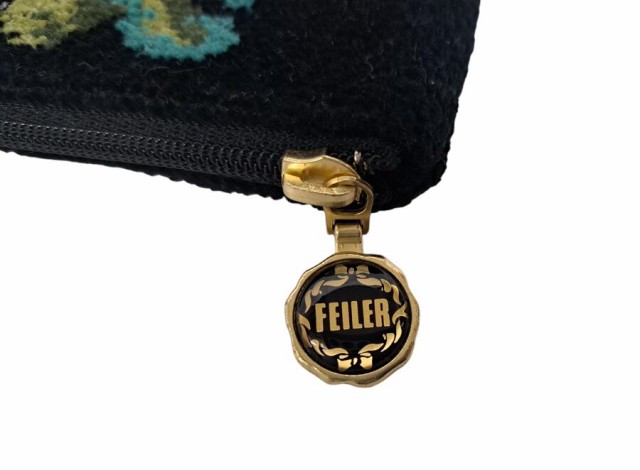 FEILER フェイラーミニバッグポーチ 黒×ゴールド 揺らさ