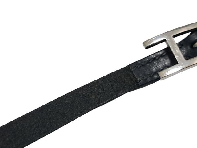 HERMES ブレスレット チョーカー レザー ブラック 美品 HERMES ブラックレザー ブレスレット兼チョーカー