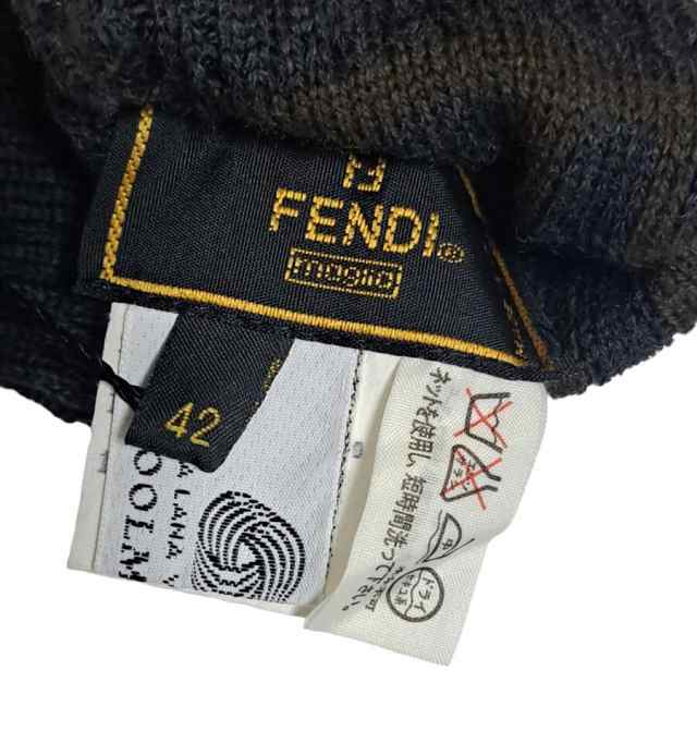 未使用 フェンディ 手袋 ウール 100％ グレー ズッカ FENDI グローブ