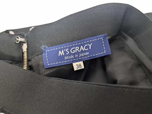 M'S GRACY エムズグレイシー　カーディガン　フード　黒　カメリア　38