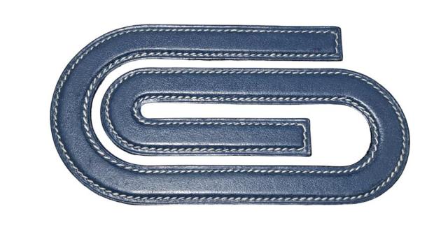エルメス クリップ ブックマーク トロンボーン レザー ネイビー しおり ブルー系 H刻 ステーショナリー レザークリップ ＨＥＲＭＥＳ  【の通販は 26,180円