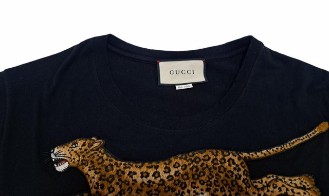 グッチ Tシャツ レオパード アップリケ XSサイズ オーバーサイズ ダメージ加工 GUCCI ロゴ プリント メンズ ホワイト 白 半袖 GUCCI  4931｜au PAY マーケット