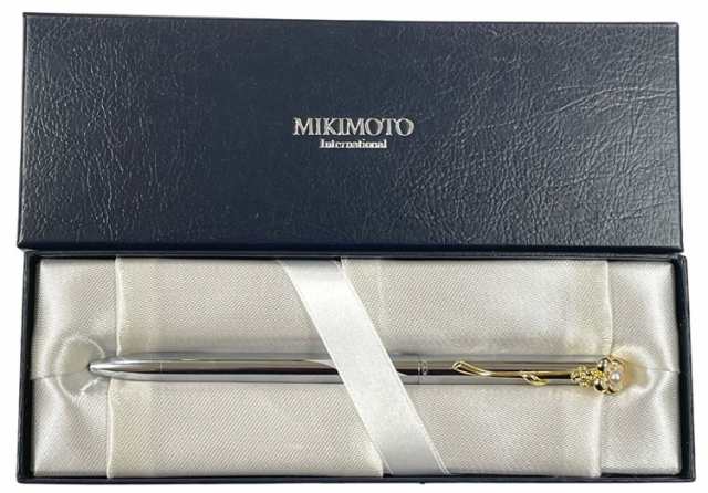 新品同様 MIKIMOTO ミキモト ボールペン ケース付き フラワー 金属製 