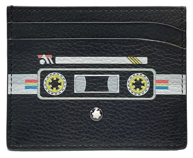 未使用 新古品 モンブラン カードケース カードホルダー 名刺入れ カセットテープ 123738 ラジカセ ブラック 黒 プリント マイスターシュ