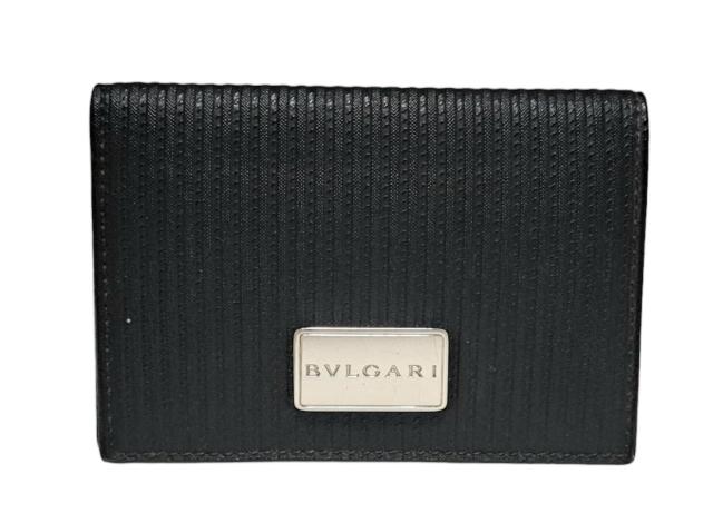 ブルガリ カードケース ミレリゲ ブラック 黒 ロゴプレート 27694 レザー 名刺入れ ホログラム 定期入れ パスケース メンズ ＢＶＬＧＡＲ