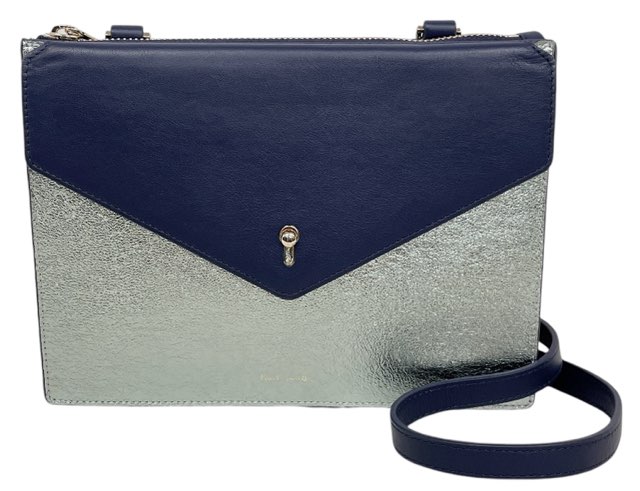 未使用 ポールスミス ショルダーバッグ レディース ポシェット ネイビー 紺 シルバー 鍵穴 レザー 牛革 Paul Smith 【中古】