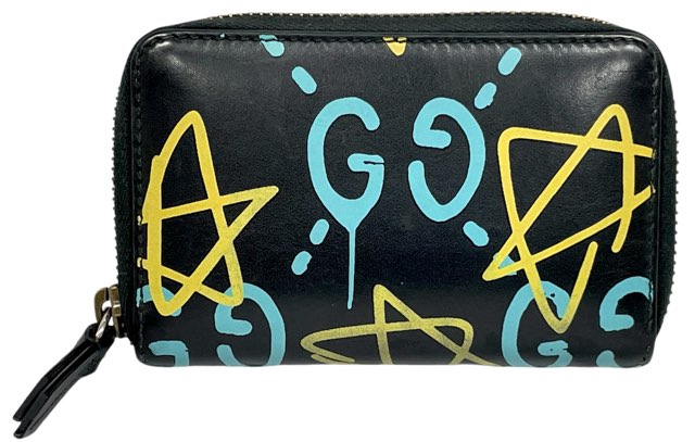 グッチ ケース 小銭入れ ゴースト GG ブラック 黒 GUCCI ラウンドファスナー メンズ レディース 448465 スター 星　レザー GG柄