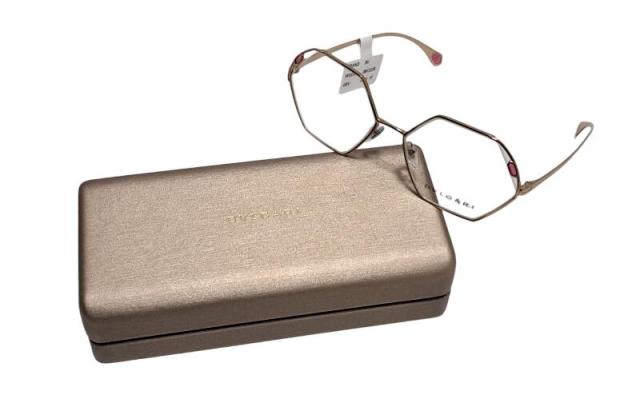 未使用 ブルガリ メガネ 眼鏡フレーム 2238 GP 赤色透明石 ライン