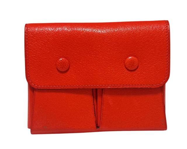 エルメス カードケース カードホルダー ミニトランプケース レッド シェーブル HERMES メンズ レディース 【中古】