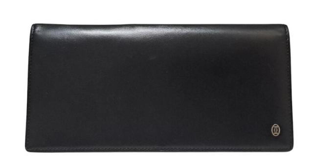 カルティエ 長財布 パシャ 2C メンズ C2 Ｌ3000440 ブラック 黒 財布 Cartier マチあり 二つ折り長財布 紳士用 レザー 本革 CARTIER  【