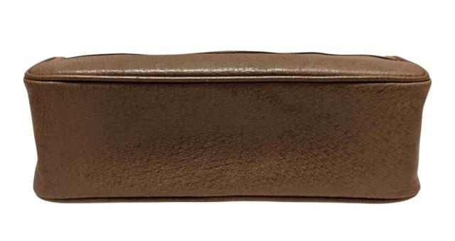 グッチ オールドグッチ ポーチ レザー シェリーライン 化粧ポーチ コスメポーチ 革製 小物入れ ダークブラウン  039.904.0664 GUCCI 【中 グッチ オールドグッチ ポーチ レザー シェリーライン 化粧ポーチ