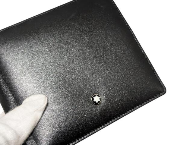 モンブラン モンブラン 2つ折り財布 黒 レザー MONTBLANC 札入れ マイ