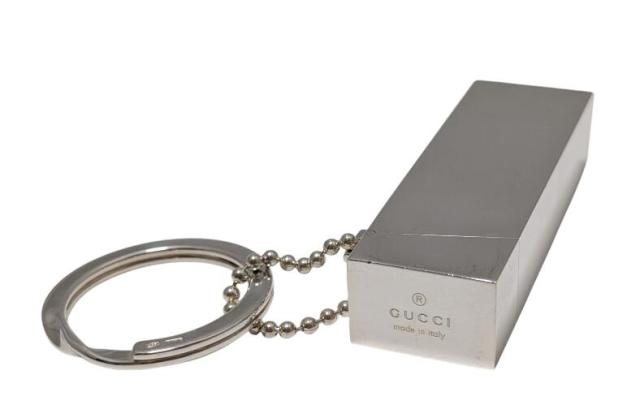 グッチ SV925 ガムケース キーリング キーホルダー 小物入れ アクセサリー 銀製品 メンズ レディース ボールチェーン GUCCI 【中古】
