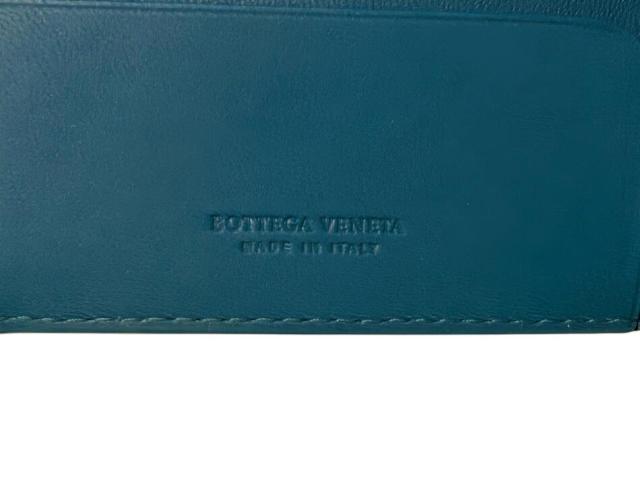 ボッテガヴェネタ カードケース イントレチャート ブルー レザー 三  